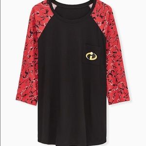 Torrid Sz 1 INCREDIBLES Raglan Tee